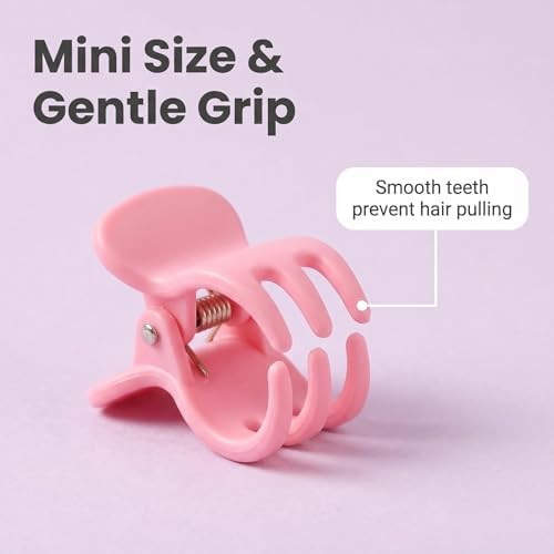 100 Pcs Mini Hair Clips for Girls, Cute Pastel Flower & Animal Design Clips, Durable Plastic Hair Accessories for Toddlers and Kids - Image 3