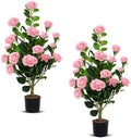2 Pack Artificial Camellia Trees with Potted (Pink Flowers) by Unknown