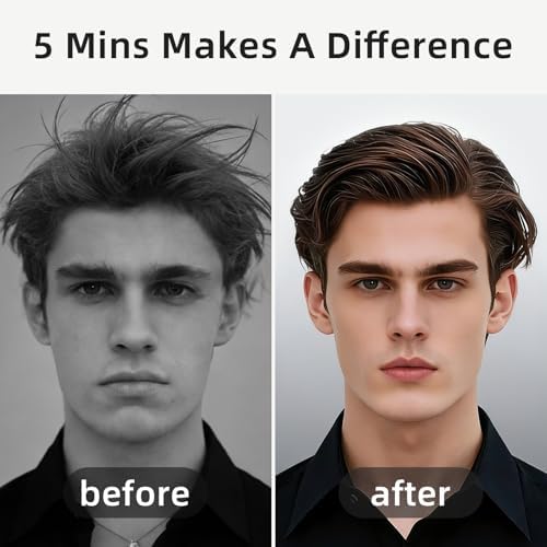 RHOS Hair Brush for Men - Detangler Hair Brush for Styling/Massage - Nylon Bristles with Cushion for Wet & Dry Hair, Bangs, Thin, Short Hair - Gray - Image 3