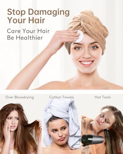 YFONG 3 Pack Microfiber Hair Towels Wrap for Women, Super Absorbent Drying - Image 4