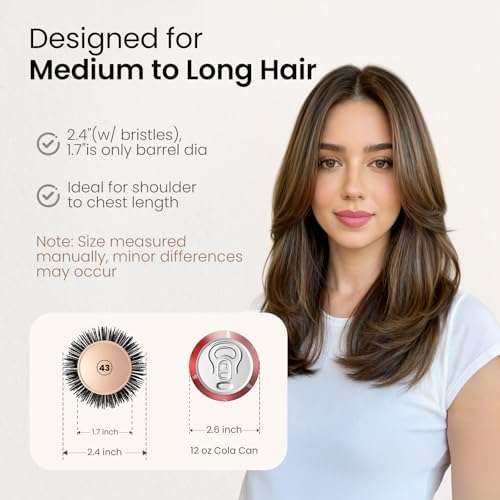 AIMIKE Round Brush for Blow Out, Extra Long Round Hair Brush -1.7" Barrel - Image 2