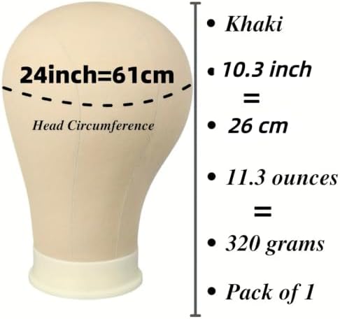Mannequin Head for Wigs, Canvas Block Head for Wig Making - Image 3