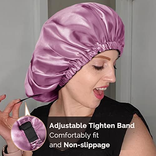 YANIBEST Satin Bonnet for Sleeping Women Men, Adjustable Hair Bonnet - Image 5