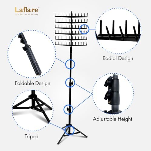 Laflare Standing Braid Hair Organizer – 144 Pegs Hair Extension Holder, Divider & Display Stand for Hair Braiding, Height Adjustable Rack, Easy to Assemble - Image 2