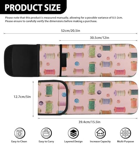 ZOUTAIRONG Line Curling Iron Bag Heat Resistant Travel Flat Iron Case Flat Iron Holder for Vanity Curing Iron Organizers and Storage Flat Iron Straightener Hot Tools Travel Bag Blue Flat Iron Case - Image 3