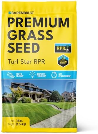 Barenbrug Turf Star Regenerating Perennial Ryegrass Lawn Seed with Yellow Jacket Seed Coating, Fast-Acting Durable Grass Seed Mix for Lawns, 10-lb. Bag by Barenbrug