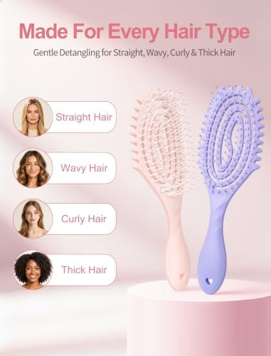 HIPPIH 2 Pack Hair Brush - Wet Dry Detangler Brush, Hair Brushes for Women - Image 7