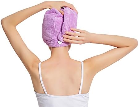 HOPESHINE Women's Soft Shower Hair Towel Twist Hair Turban Wrap Drying Cap Great Gift for Women (Purple 3-Pack) - Image 4