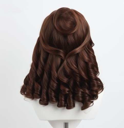Brown Wig for Kids Girls Long Curly Belle Wig Princess Cosplay Wig Halloween Cosplay Wigs (Dark Brown) - Image 6