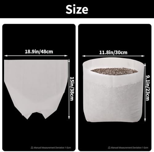 Fabric Grow Bags - 15x18.9 inches Breathable Seed Starter Plant Grow Bags for Seedling Pots, Nursery Pots for Plants, 40pcs - Image 3