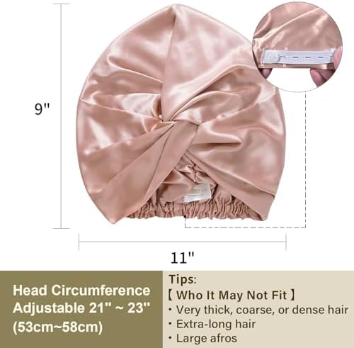 ZIMASILK 22 Momme 100% Mulberry Silk Bonnet for Sleeping Women, Blush Pink - Image 5