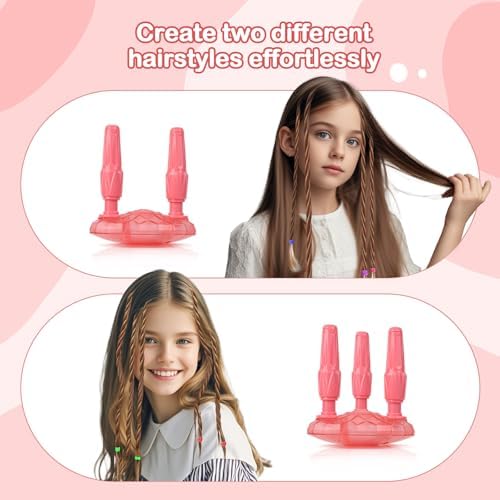 kidzkube Hair Braiding Machine – DIY Hair Salon Toys for Girls with Braider, Beads & Accessories, Kids Hair Styling Tool Toy Set for Girls 3 4 5-12 Years Old - Image 6