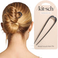 Kitsch French Hair Pins for Women | Secure Hold All Day - Hematite, 1pc by Kitsch