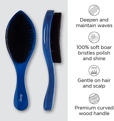 Diane Prestige 100% Soft Boar Bristle Curved Oval Wave Brush, D1707 - Image 2