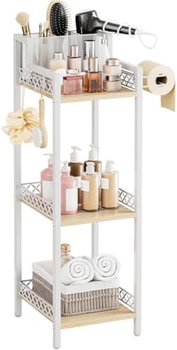 Slim Bathroom Storage Shelf Unit, Makeup Organizer for Small Spaces by HomeLivingStorageOrganizer