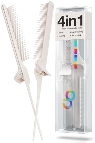 ColorBow Rat Tail Combs, Teasing Comb, Flat Iron Combs for women, Parting Combs for braiding hair, Hairstylist essentials for Highlights - balayage board hair combs for styling & cutting (2 Pack) by ColorBow%C2%AE