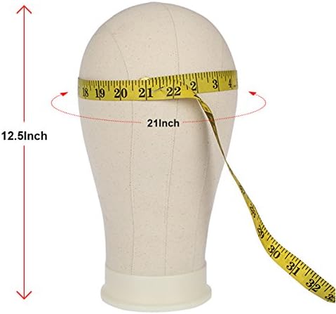 Leeven Poly Canvas Head for Making Wigs Manequin Head with Stand 21 Inch - Image 2