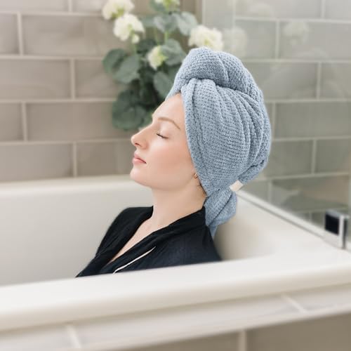 ROLSHOL 2-Pack Large Microfiber Hair Towel Wraps for Women, 27 × 39 in - Image 5