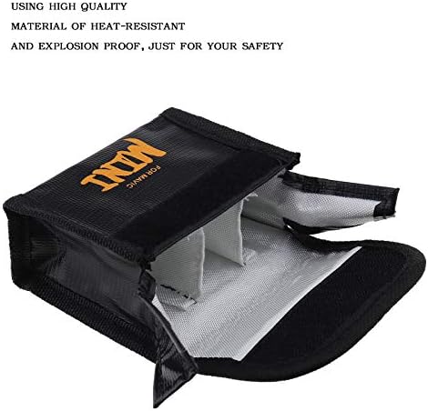 Micro Traders Battery Safe Bag Storage Sack Pouch Fireproof Explosion-Proof Charge Protective Guard for 3Pc Li-po Battery Protection Compatible with DJI Mavic Mini - Image 5