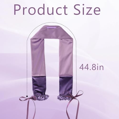 Curling Tie New Hair Curlers to Sleep in, Heatless Curls Overnight Headband, Soft Ribbon Wrap for Long Hair, Perfect Natural Curls Bouncy Curls Hairstyle Hair Suitable for All Hairs Types (Purple) - Image 2