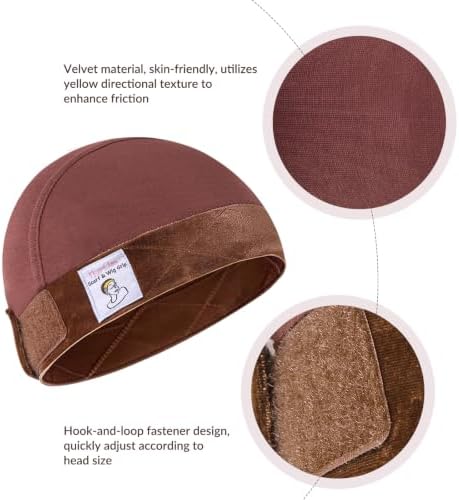 Wig Grip Cap for Light Colored Wigs, Velvet, Modal Cotton, 2 Pack - Image 3
