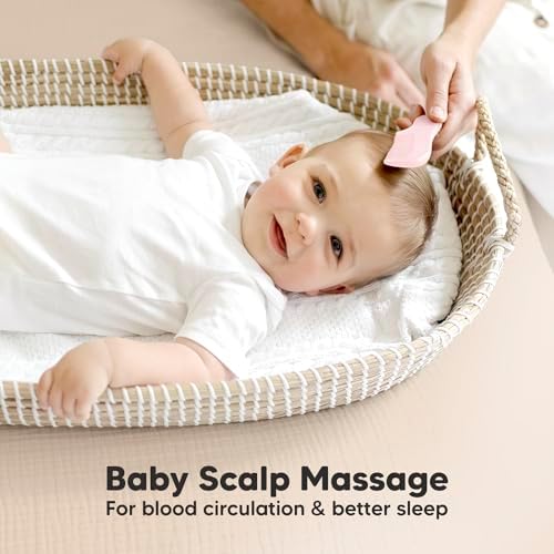 Wooden Baby Hair Brush Set for Newborns, Toddler Comb (Blush, Regular) - Image 5