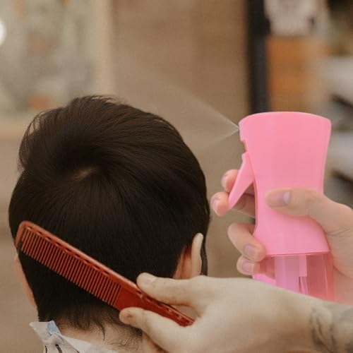 Hair Brush Set with Continuous Spray Bottle，Slick Back Hair Brush Back Brushing, Combing, Slicking Hair (PINK) - Image 3