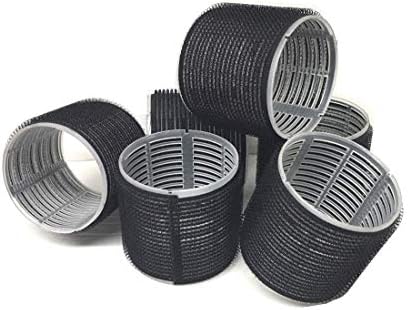6 PC - Jumbo Self Stick Grip Curlers Plastic Hair Rollers - Great For Long Hair (Black) by Unknown