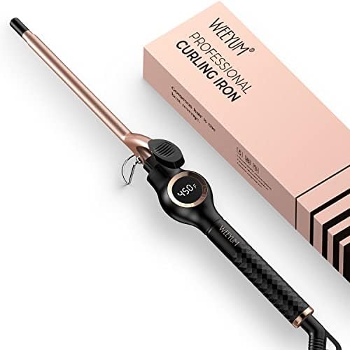 Small Curling Iron 3/8 Inch, Tiny Curling Wand for Short Hair, Dual Voltage by WEEYUM