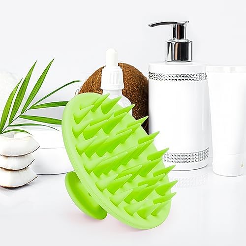 Meartchy Silicone Scalp Massager Shampoo Brush, Scalp Brush for Hair Growth & Dandruff Removal, Hair Scrubber Scalp Stimulator Exfoliator Brush with Soft Bristles for Wet Dry Scalp Care (Green) - Image 5