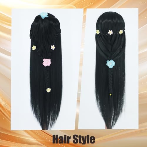 Black Mannequin Head with Hair 26"-28'' Doll Head for Hair Styling - Image 4