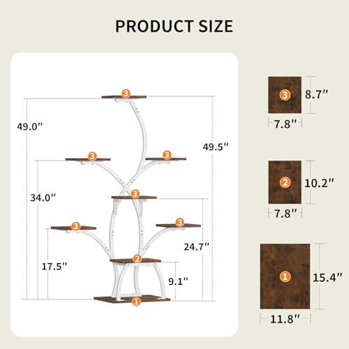 CODACE Plant Stand with Grow Lights - 50" Indoor Plant Shelf - Image 2