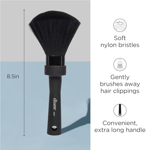 Diane Neck Duster Brush for Hair Cutting, Removes Loose Hair from Neckline and Ears, Barber Supplies and Salon Accessories, Soft Nylon Bristles, Stand Up Base, 8.5" - Image 2