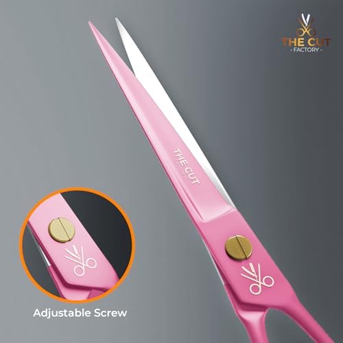 The Cut Factory- 6.5” Professional Hair Scissors - High Carbon 420 Stainless Steel Hair Cutting Scissors, Ultra-Sharp Barber Shears for Salon & Home (PINK) - Image 5