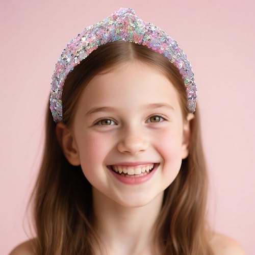 Sequin Headbands for Girls, 4 Pack Knotted Headband for Girls, Sparkly Girl Hair Bands Glitter Hair Accessories for Girl and Women,diademas para niñas - Image 6