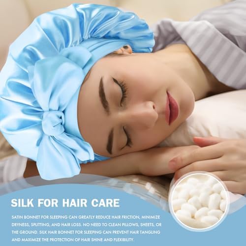 Silk Bonnet for Women,Adjustable Double Layer Sleep Cap - Image 5