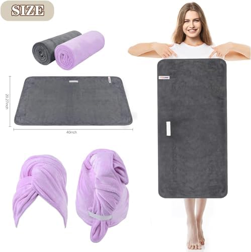 SUNLAND Microfiber Hair Towel 40 X 20 inch 2 Pack Multicolour - Image 4