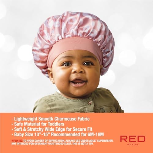 Red by Kiss Baby Satin Bonnet Sleep Caps Hair Wraps Hair Bonnet - Image 5