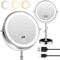 9" Lighted Makeup Mirror with Light,30X Magnifying Height Adjustable Mirror by Unknown