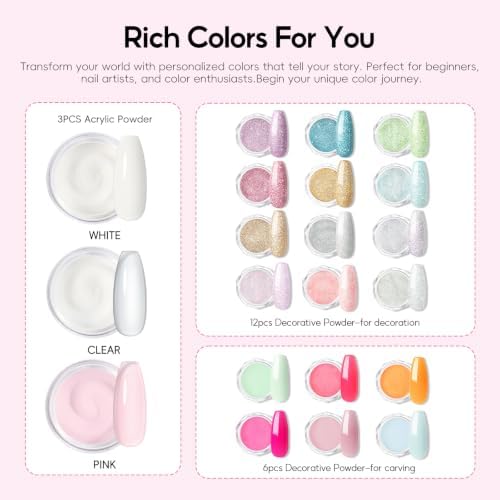 COSCELIA Acrylic Nail Kit for Beginners Long Lasting Nail Art Home Salon - Image 6