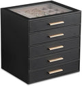 Frebeauty Jewelry Box for Women,Clear Lid Jewelry Organizer with 5 Drawers by Frebeauty
