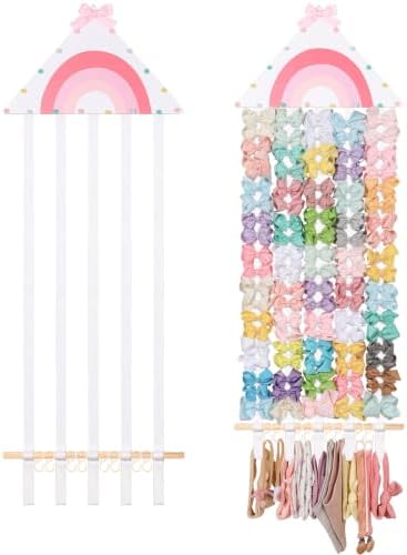 POVETIRE Rainbow Headband Holder Bow Organizer for Girls Hanging Hair Bows by POVETIRE