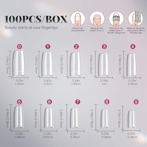 Krofaue 100PCS Clear French Half Cover Nail Tips & 3pcs Nail Glue Kit - Image 6