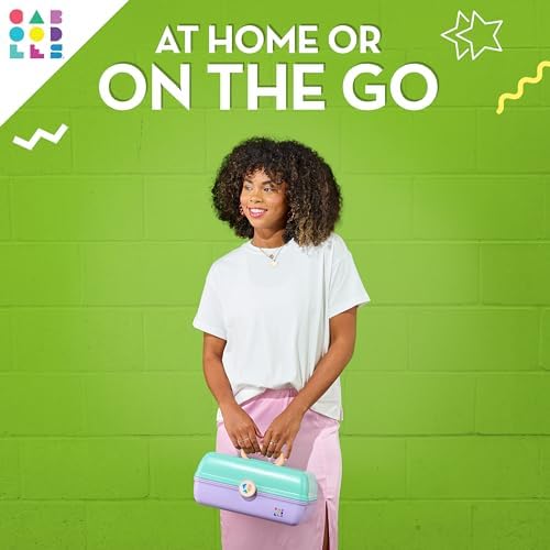 Caboodles On-The-Go Girl Makeup Box, Two-Tone Pink on Neon Green, Hard Plastic Makeup Organizer Box, Built-In Mirror, Secure Latch for Safe Travel, Spacious Storage for Large Items - Image 4