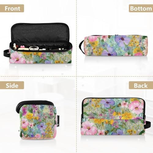 Hair Tools Travel Bag with Heat Resistant Mat 2-in-1 Hot Tools Travel Bag Organizer Flat Curling Iron Travel Case for Straightener Colorful Bees Flowers - Image 5