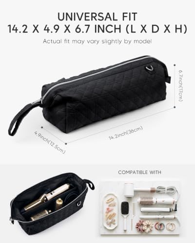 Hair Dryer Travel Carry Case Quilted Cosmetic Organizer Bag Pink - Image 2