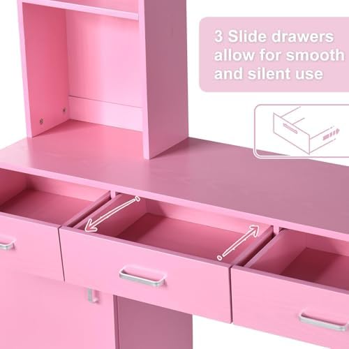 4ever2buy Salon Stations for Hair Stylist, Pink Barber Hair Salon Station - Image 2