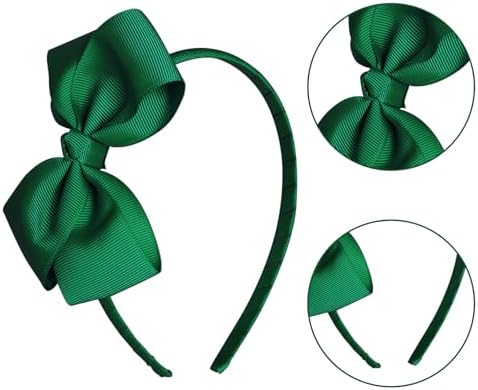 baotongle 11pcs Green School Hair Accessories Set Uniform Hair Bow Headband Clips Hair Ties Curly Bows for Little Toddler School Girls(Green) - Image 6