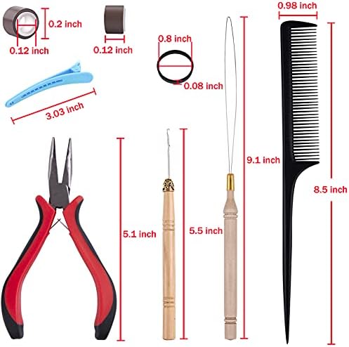 Duufin Hair Extension Tool Kit 500 Pcs Brown Hair Extension Beads With Tool - Image 2