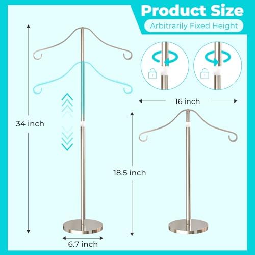 Shirt Display Stand Mannequin Torso 18-33" Adjustable,Nickel,4 Pack - Image 4